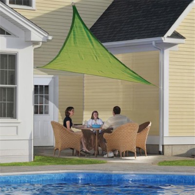 12 ft. - 3&#44;7 m Triangle Shade Sail - Lime Green 230 gsm   